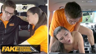 Fake Driving School – Cute TEEN and her driving instructor in REAL CHEATING sex romp