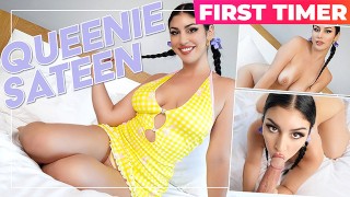 TeamSkeet – Latina Babe With Big Natural Boobs Queenie Sateen Gets Her Tight Pussy Pounced On Camera